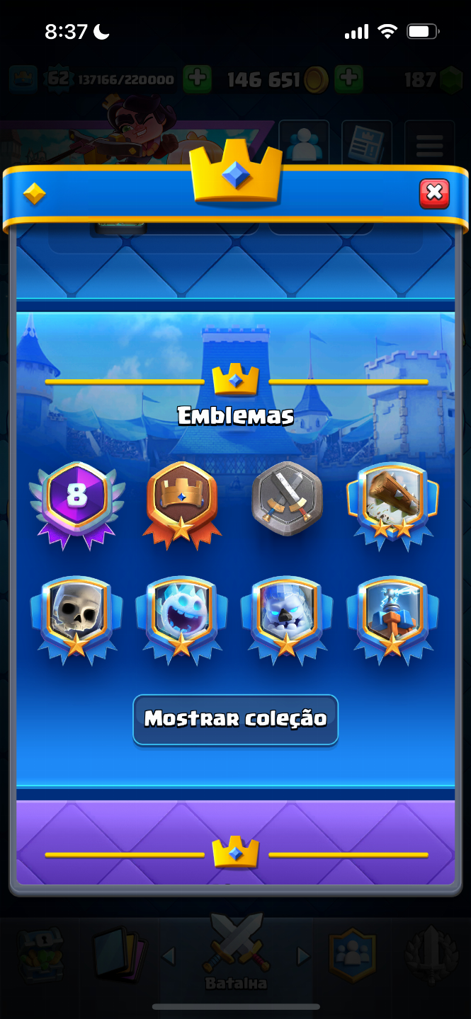 Conta CLASH ROYALE MAIOR CAMPEAO VARIOS EMOJIS RAROS E 8 ANOS DE CONTA