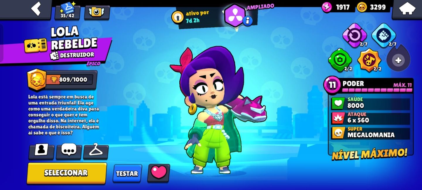 Conta Brawl Stars upada com mais de 1620 horas de jogo e algumas skins limitadas