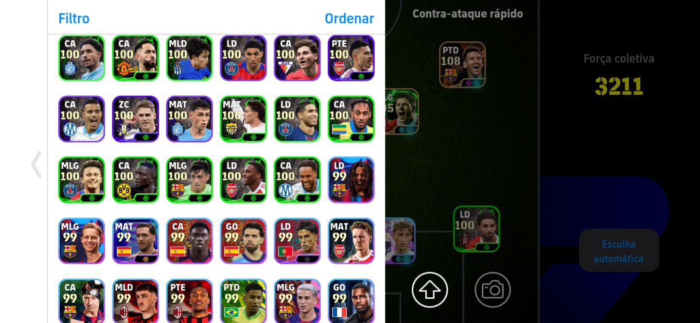 Conta de Efootball com Messi Blitz Curler + Cr7 Willpower + lamine yamal pack