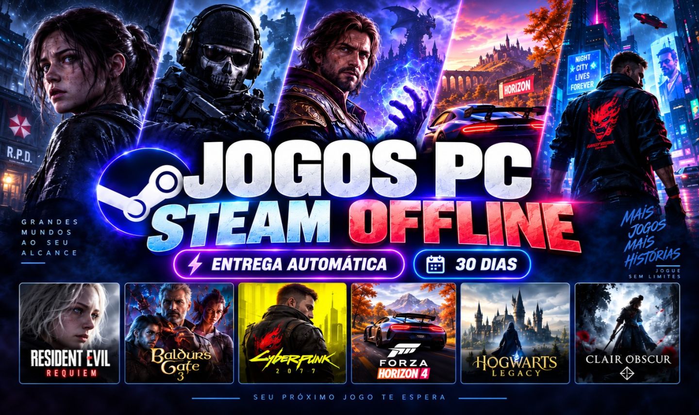 Steam Offline | Entrega automática | Escolha o Seu | 30 Dias de Garantia