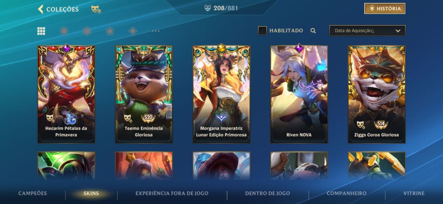 CONTA DE LEAGUE OF LEGENDS, COM MAIS DE 4000 GASTOS RANK DIAMANTE 4
