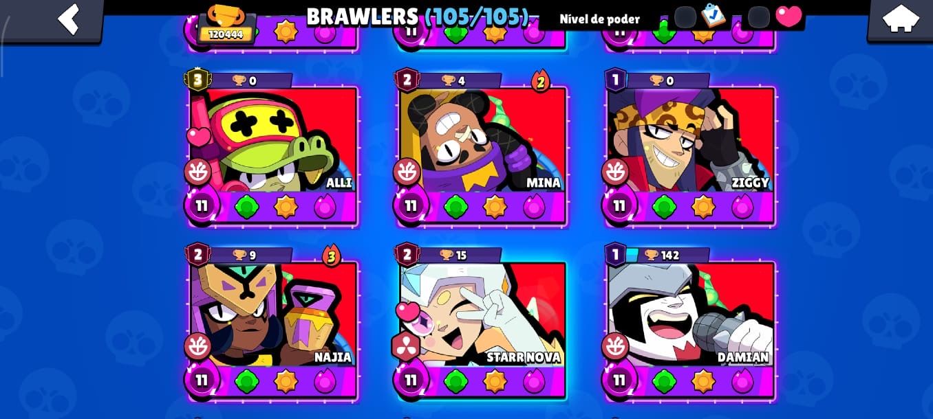 Conta Brawl Stars com TUDO DO JOGO, todos os brawlers upados, última fama.