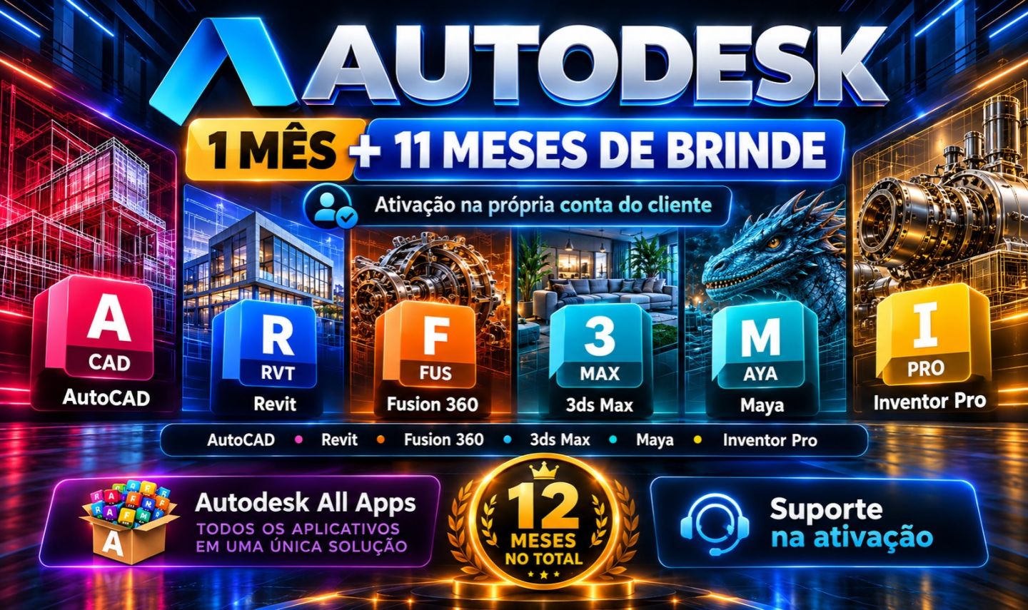 Programas Autodesk (ENVIADO NA SUA CONTA) 1 MES + BRINDE