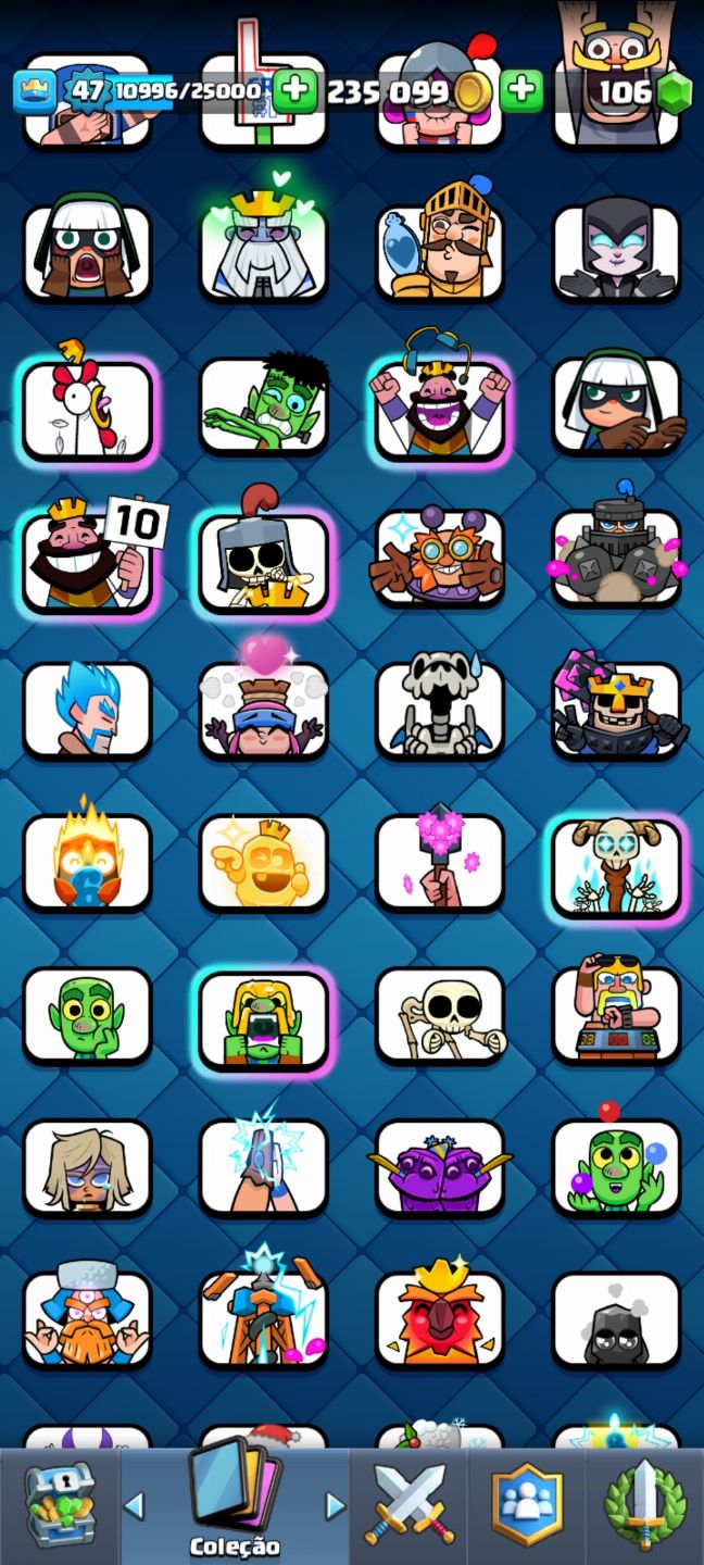 CONTAS CLASH ROYALE LEVEL 15 COM MUITOS EMOJIS