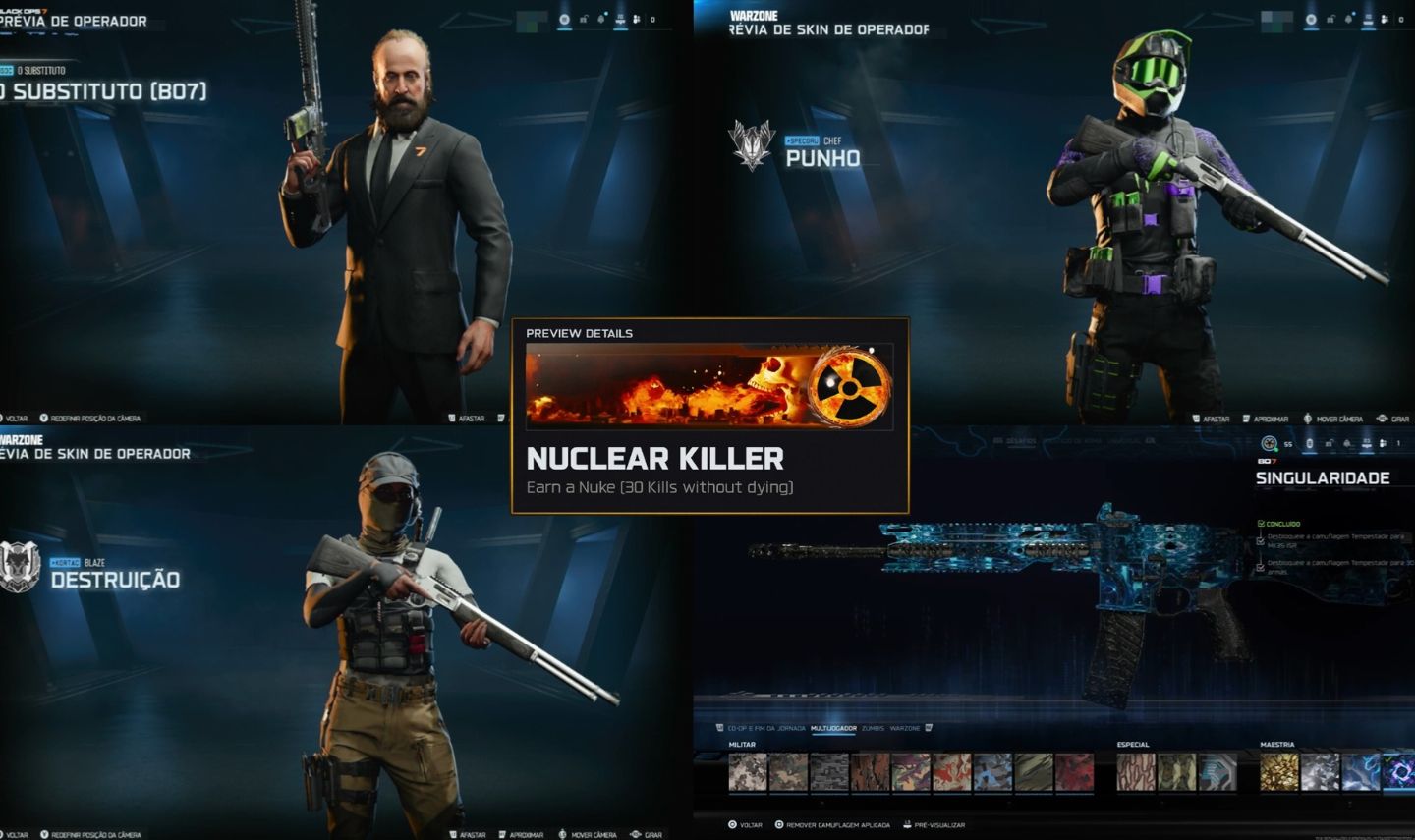 Contas Warzone BO7 com SINGULARITY + Nuke MP + LEVEL 55 Full Acesso