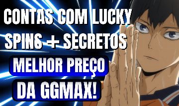 (PROMOÇÃO FEIKO!) CONTAS COM LUCKY SPINS E SECRETOS | Volleyball/Haikyuu Legends