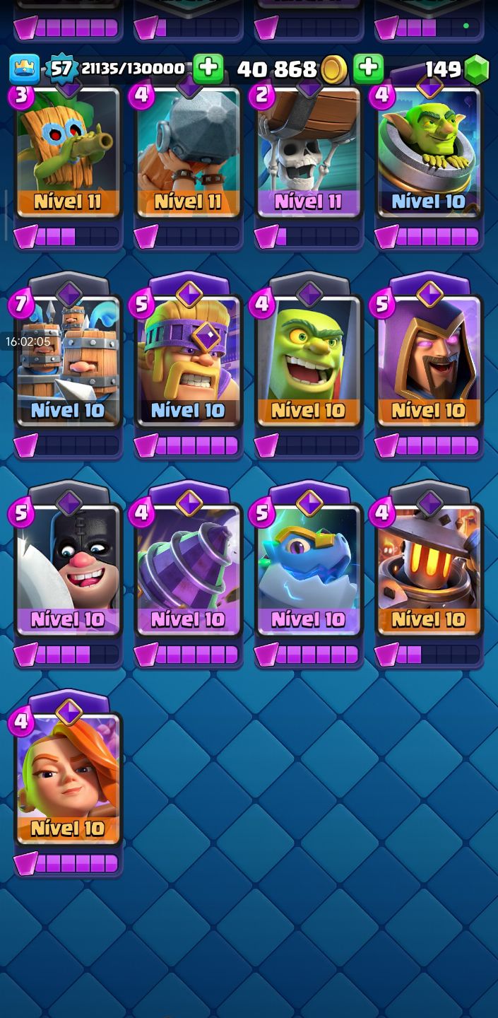 CONTA DE CLASH ROYALE LVL 57 | EMOTES RAROS | 10,171K TROFÉUS | 20 EVOS, 49 HERO