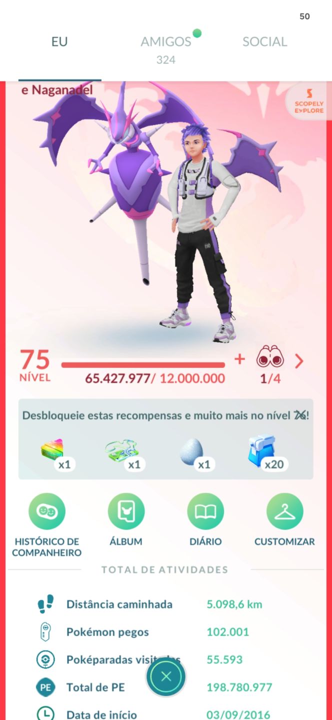 POKEMON GO CONTA LV75 TOP
