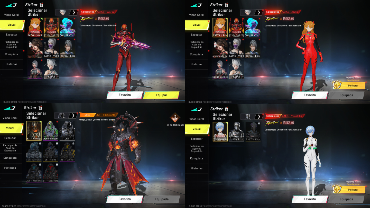 CONTA BLOOD STRIKE COM VARIAS SKINS 1 EVO 11 ETERNAS E 31 ULTRAS