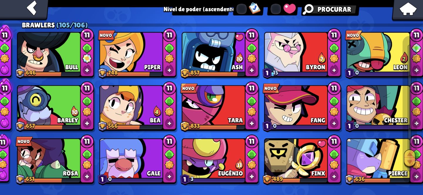 Conta de brawl stars deste 2020 TEM QUASEEE TUDDDOOOO
