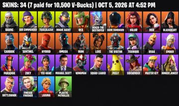 FORTNITE | 34 SKINS | HAVOC + OMEGA + DARK VOYAGER | OG | FULL ACESSO