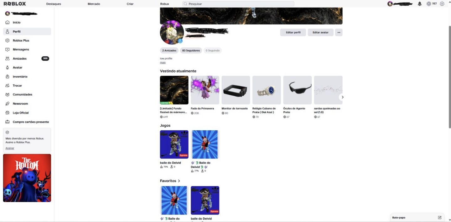 Conta de Roblox, 10k+ de Robux Gastos!!!