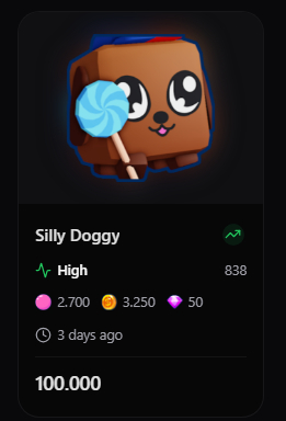 PROMOÇÃO!!! PET BUBBLEGUM SIMULATOR INFINITY (**Silly Doggy** PURO)