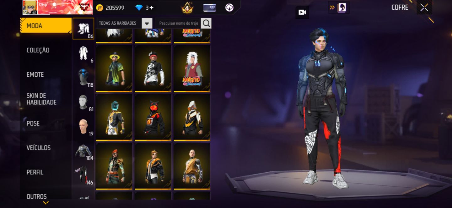 Conta de Free Fire com angelical vermelha