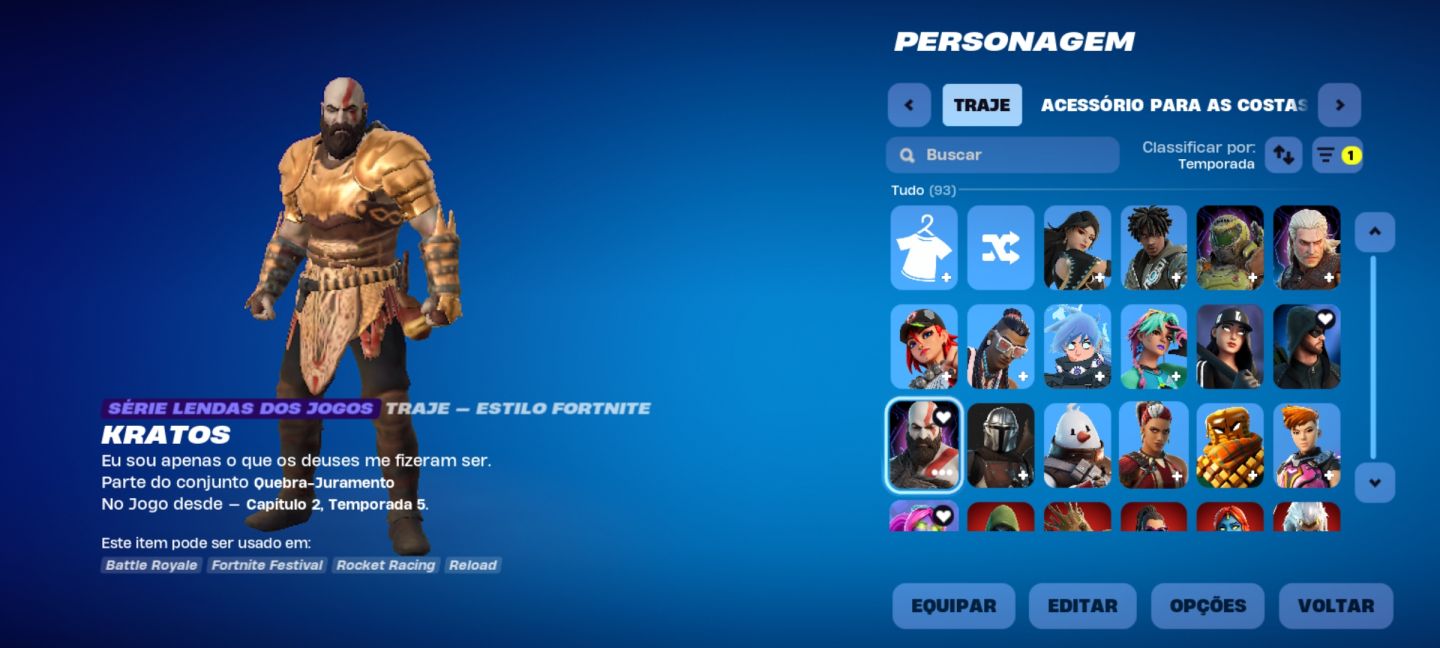 Conta Fortnite(Stealth Reflex, Kratos Full, Peixoto World, Mako), 15+ jogos Epic