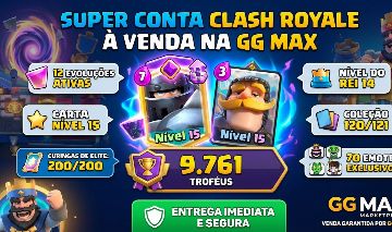 CLASH ROYALE- 9.7k+ TROFÉUS-Arena Lendária- 12 EVOS CARTAS NÍVEL 15/14/13/12/11