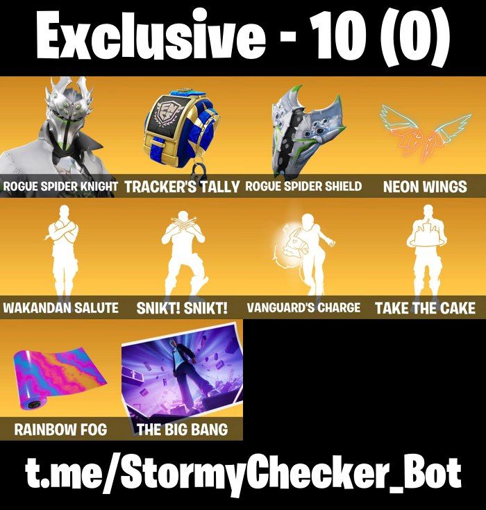 144 SKINS - ROGUE SPIDER - FULL TRYHARD - HEROINA - 1300 VBUCKS