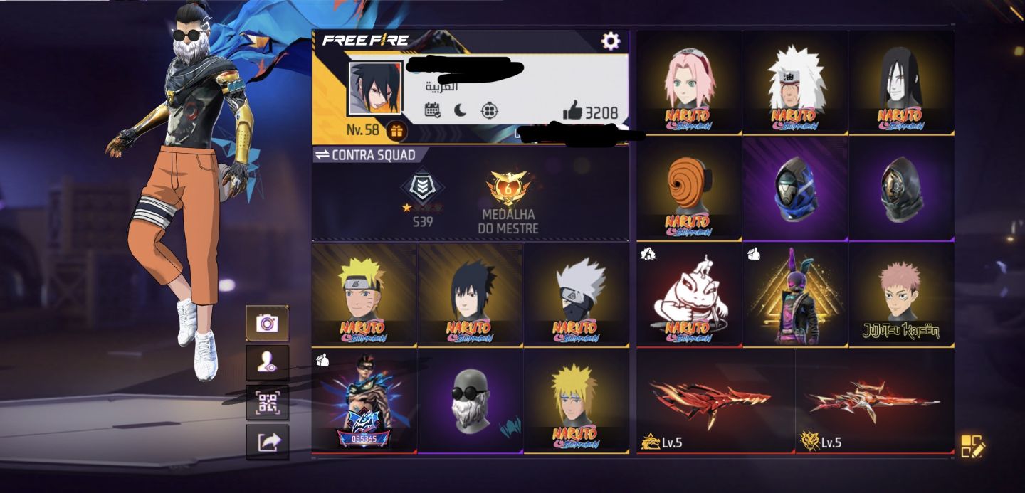 CORRE CONTA PERFEITA BARBA DO VELHO+SKINS DO NARUTO EVOLUTIVAS+SKIN LENDÁRIA