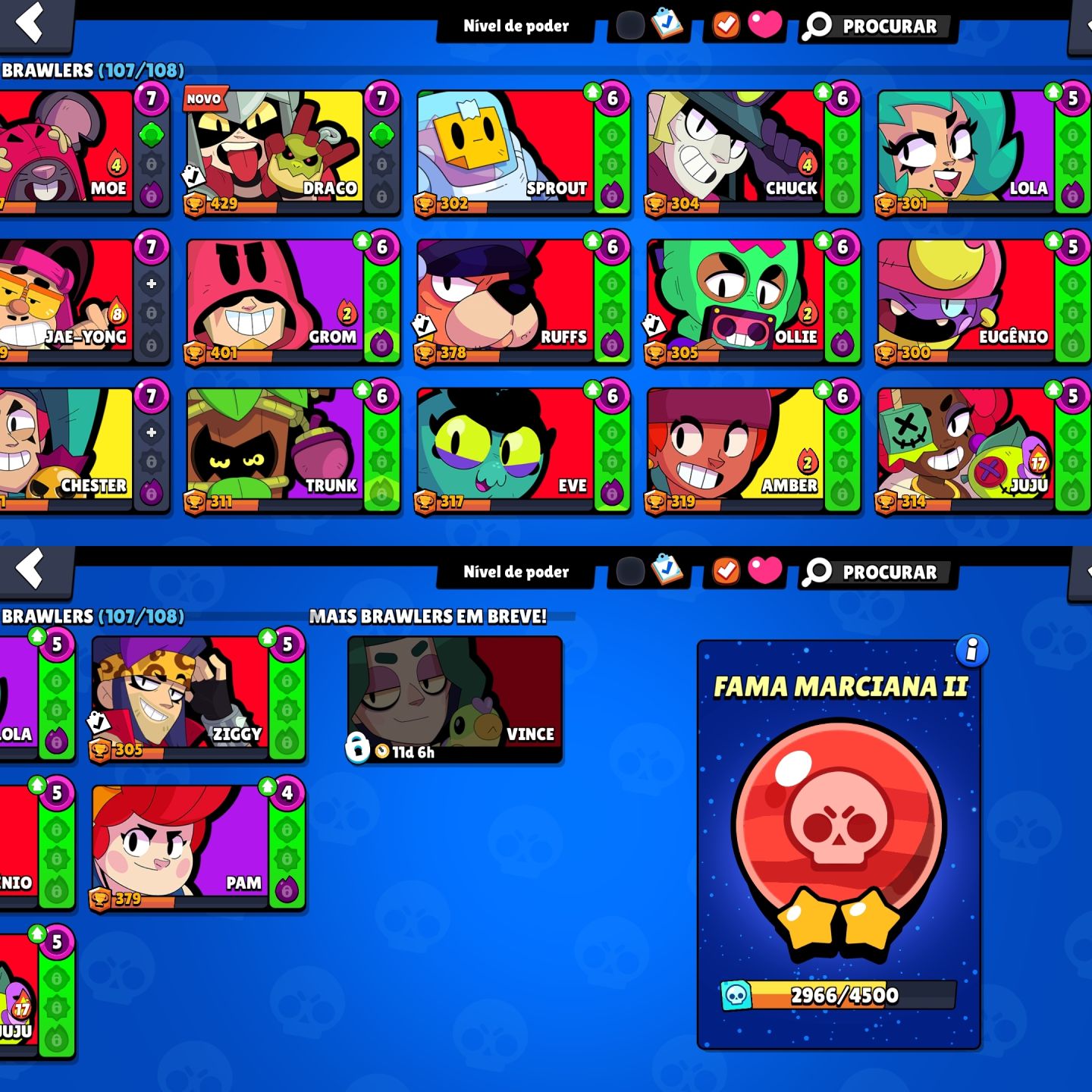 CONTA BRAWL STARS | 81.6K | 107 BRAWLERS | 287 SKINS | FULL ACESSO + DADOS