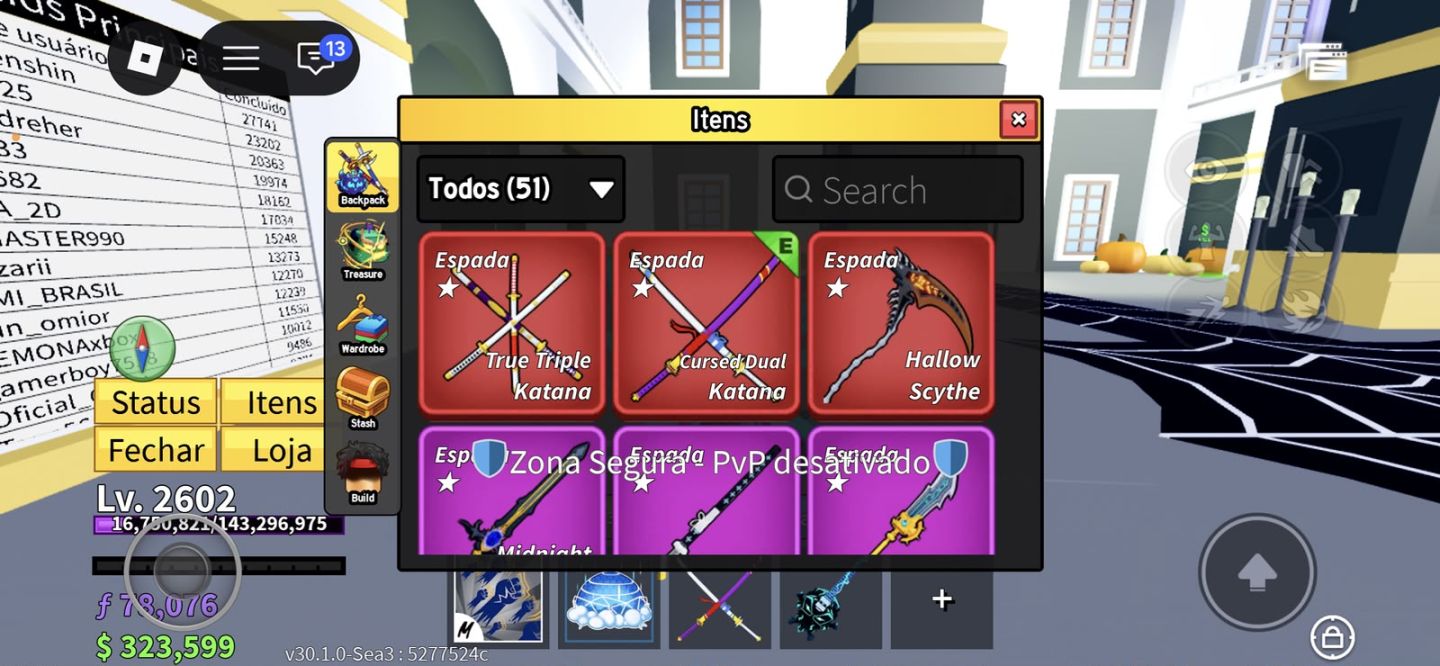 Conta blox fruit com 30M bounty, e muito mais!
