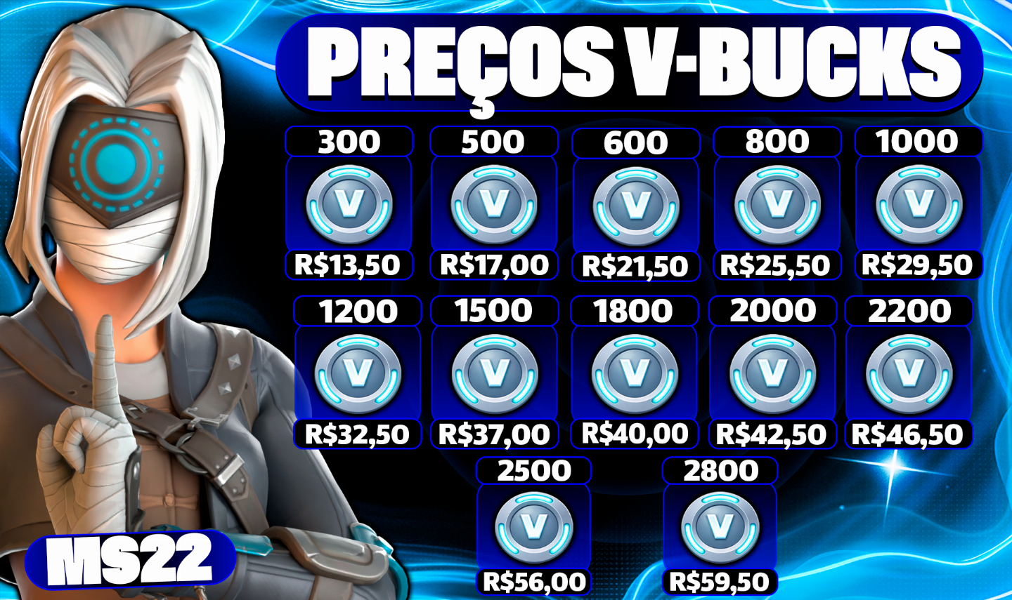 [PROMOÇÃO RELÂMPAGO] V-BUCKS VIA PRESENTE (O MELHOR DA GGMAX!) - FORTNITE