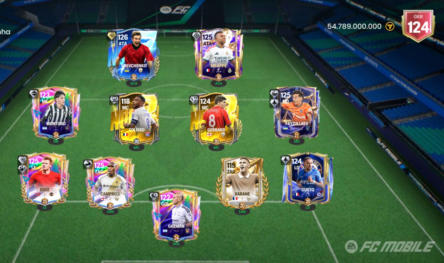 CONTA EA SPORTS FC MOBILE | GER 124 | VALOR DE 52,1 BI | CAMPEÃO DE FC