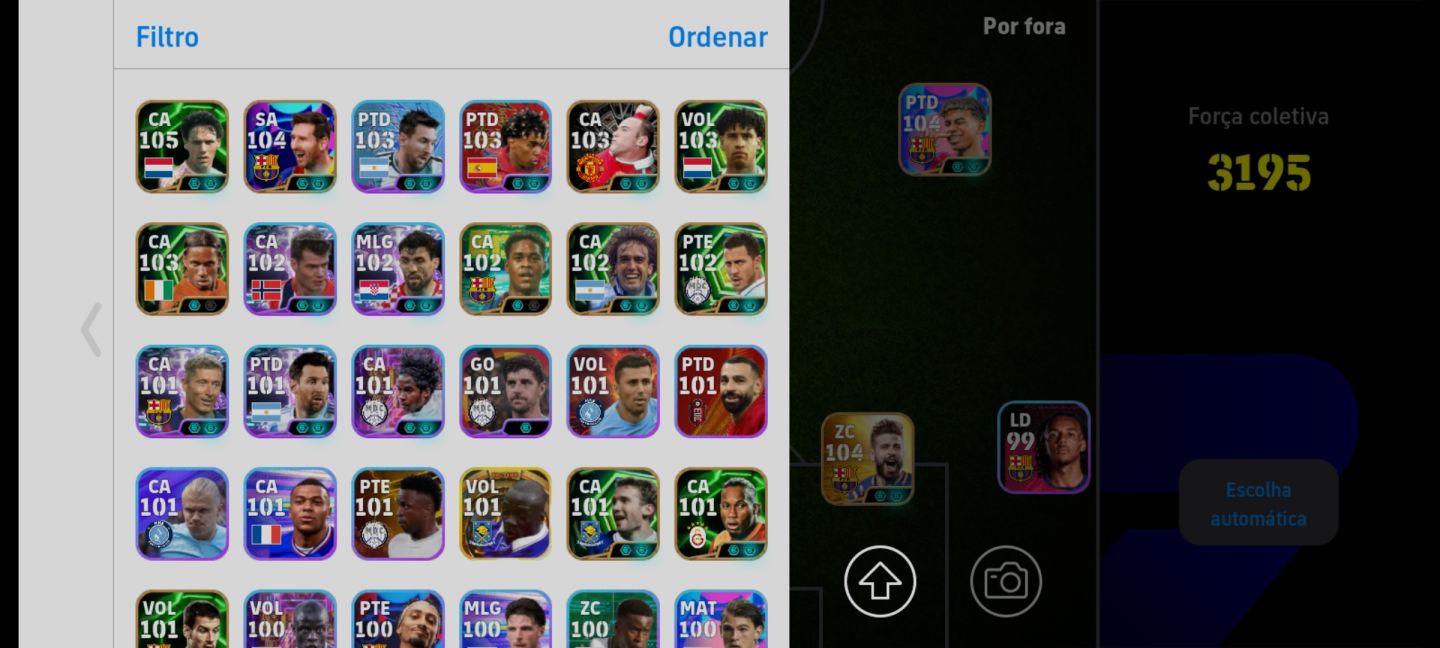 Neymar 107 Barcelona, Pique Raro, Vitinha 106, Odegaard 105, Bebedouro e Basten.