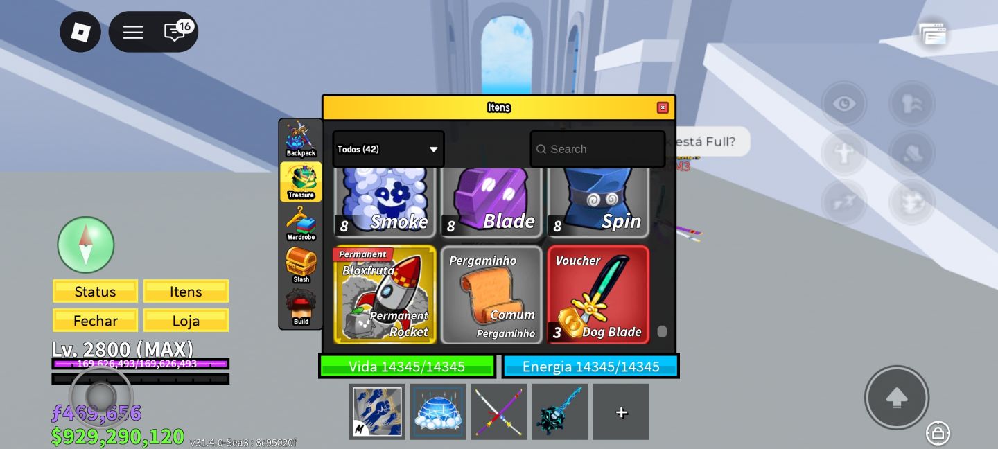 CONTA ENDGAME RARA | LVL MAX | 11 STORAGE | TODAS GAMEPASSES exceto notificador