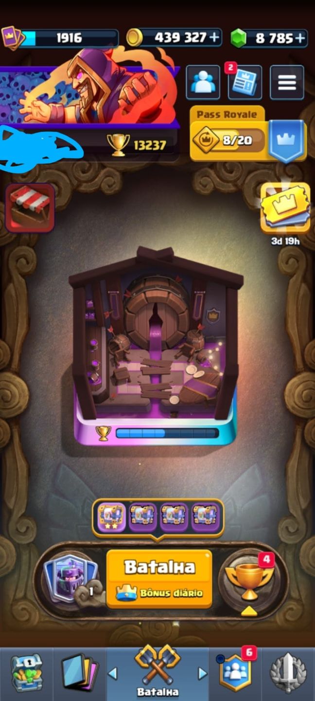 Clash Royale rei nível 16 + 8700 gemas + Full cartas + Evoluções + Heróis e mt++