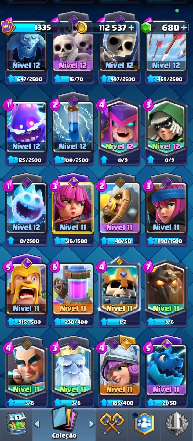 CONTA CLASH ROYALE À VENDA! ALTO NÍVEL, CARTAS EVOLUÍDAS E ELENCO TOP!