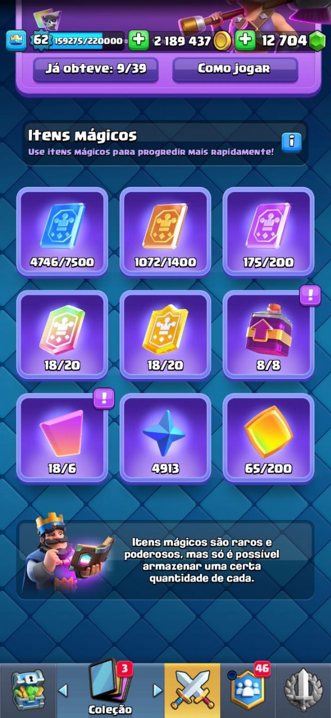 Conta Clash Royale com 12k de gemas + Braw Stars + Clash of Clans