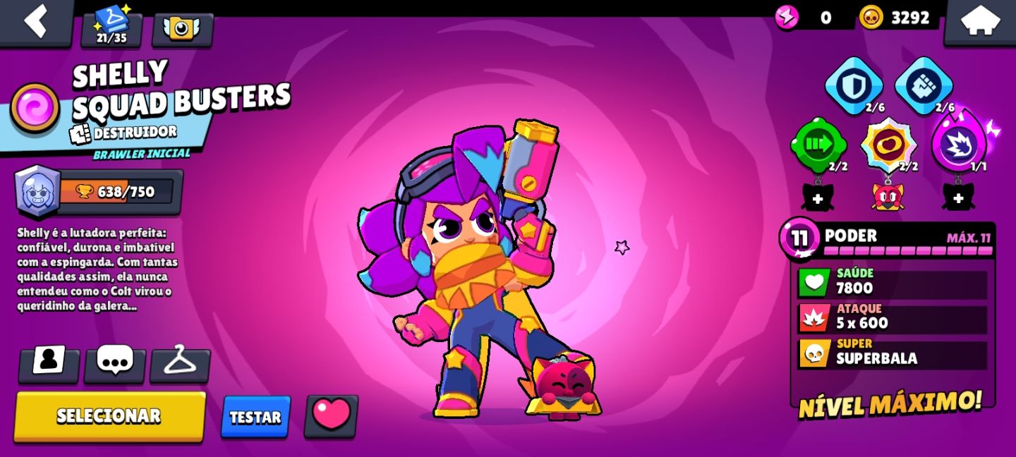 Conta de brawl stars com 54495 troféus, 108 brawlers, fama solar, e skins raras