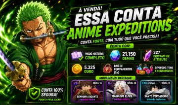 CONTA ANIME EXPEDITIONS | HISTÓRIA 100% | 21K GEMAS | SS + EXCLUSIVA