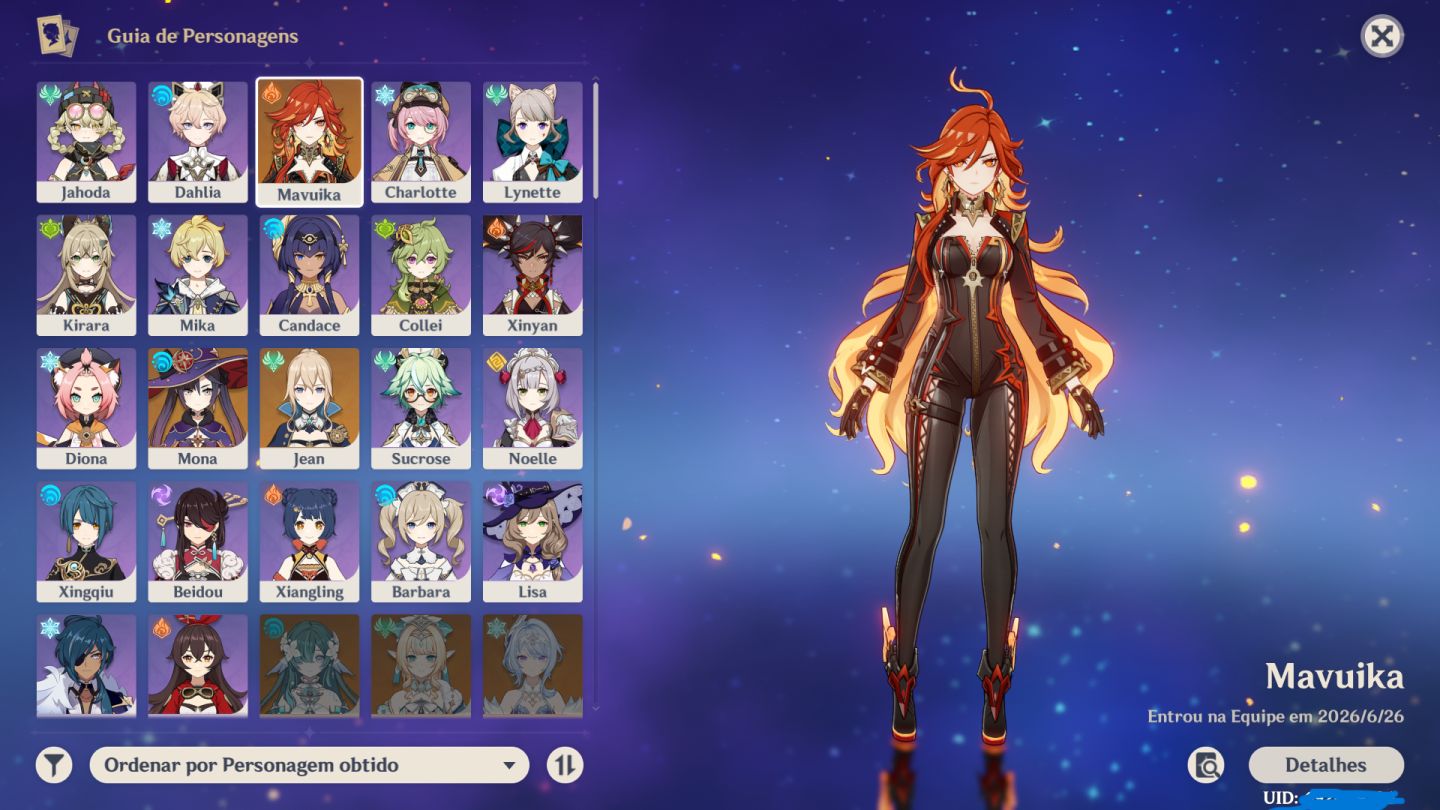 Conta Genshin Impact Mavuika+BIS