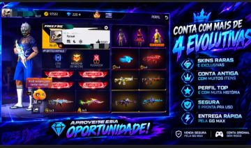CONTA FREE FIRE COM 5 EVOLUTIVAS E ANTIGA E MUITO COMPLETA!