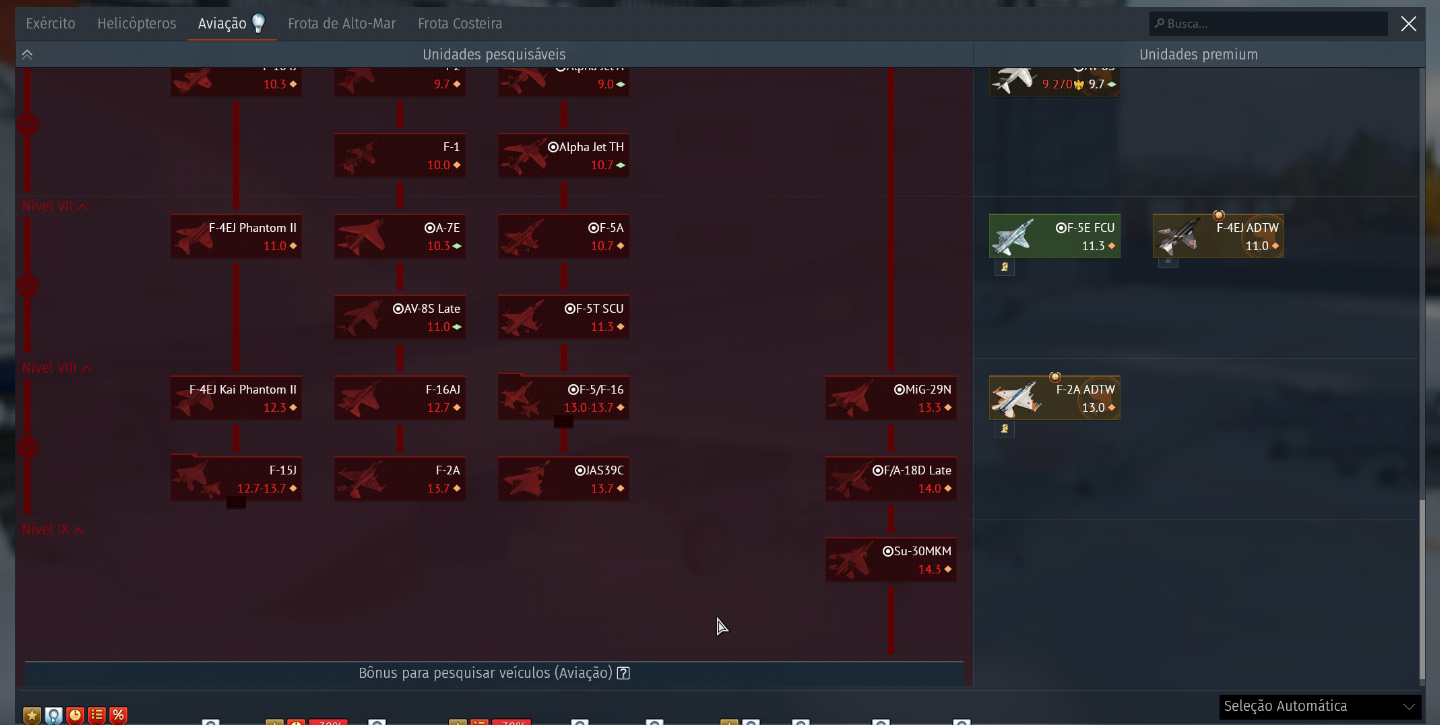 CONTA WAR THUNDER 2013 - 45 VEICULOS PREMIUM - MAIORIA DOS TOP TIER!