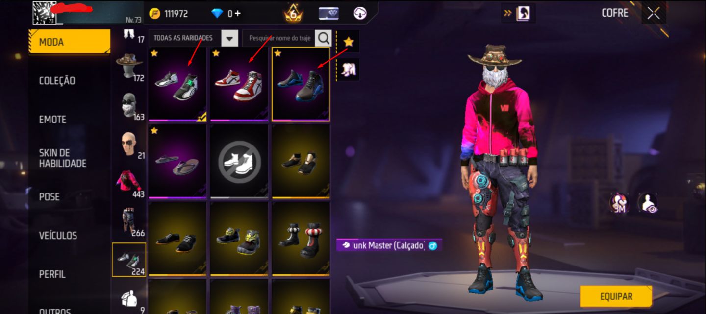 Conta free fire rara