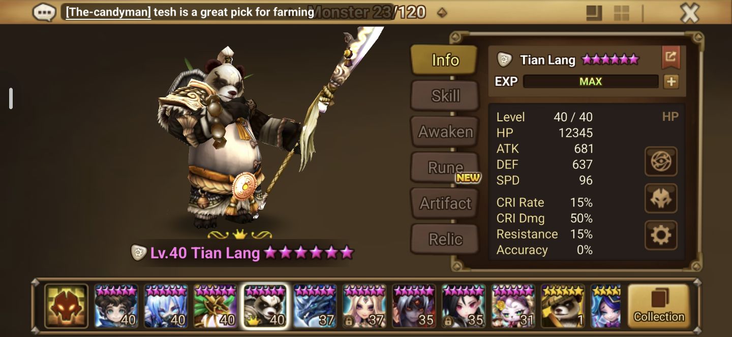 Conta starter summoners war com 3 ld 5 estrelas (Tian Lang, Leona, Groa)