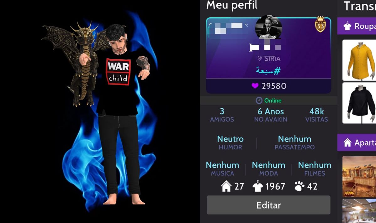 Conta Avankin Life muitos intens raros
