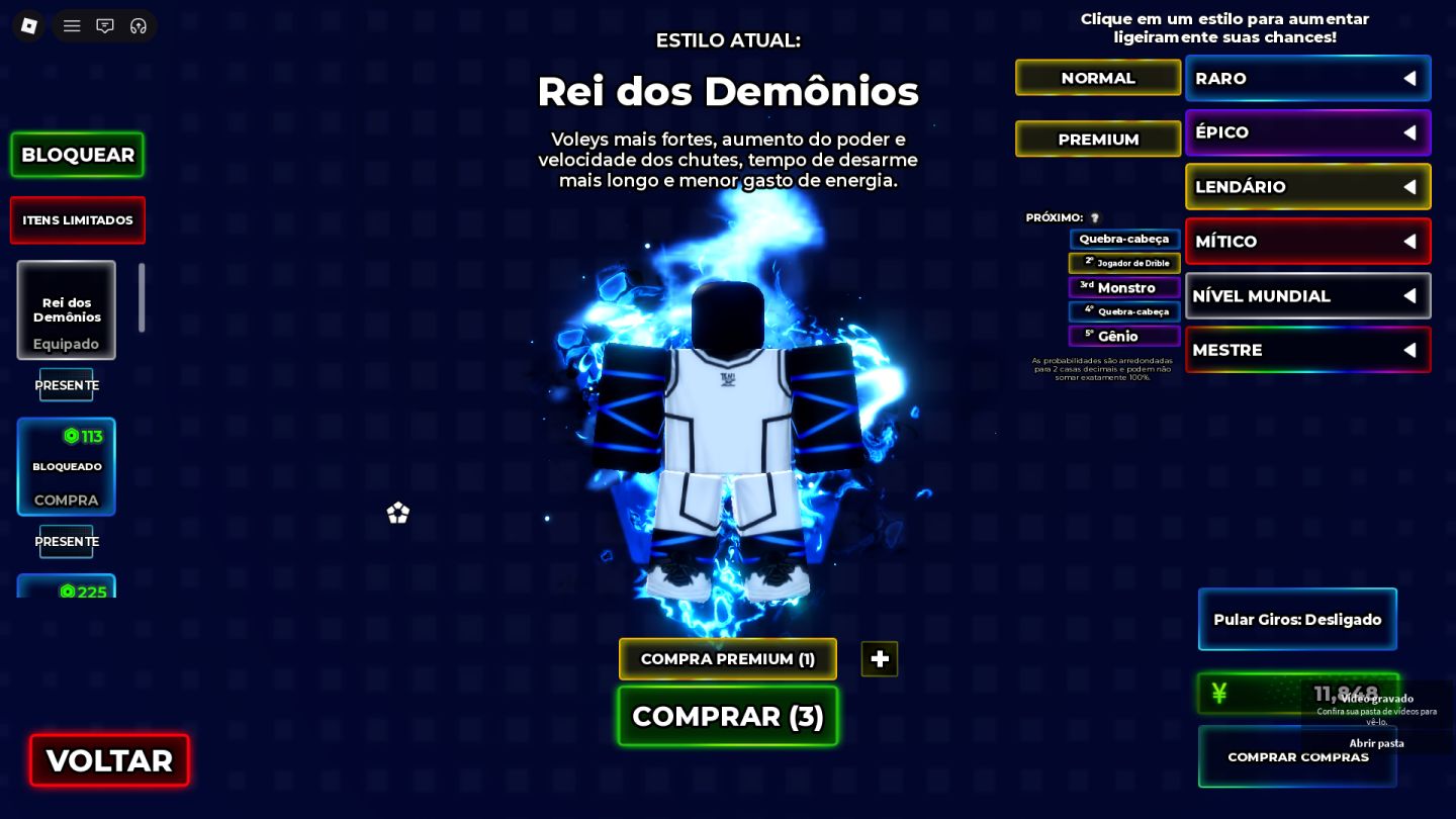 Blue lock Rivals Style Kaiser(WORLD CLASS) e Fluxo Imperador de Demonios.