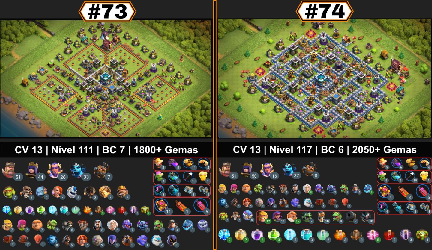 CONTAS CLASH OF CLANS | CVS UPADOS, FULL, SEMI-FULL, RUSHADOS, CLÃS, SKINS