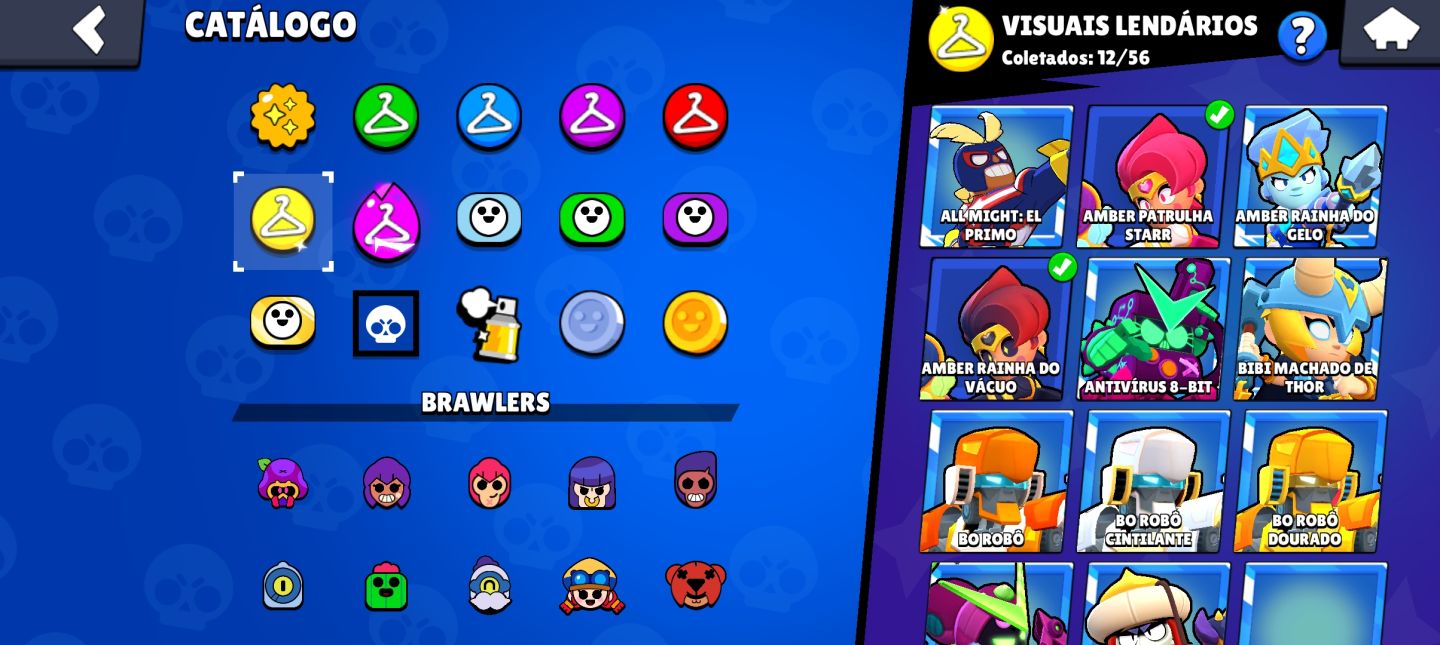 CONTA BRAWL STARS COMPLETA! 66K !VÁRIOS NÍVEL 11!! CONTA DE 2022! ! MUITAS SKINS
