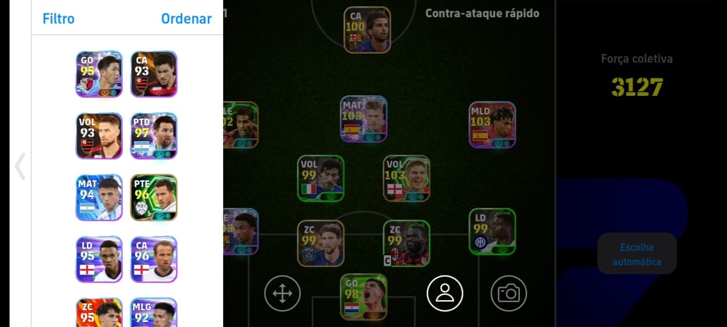 Conta eFootball Força 3127 | Messi + Neymar | Time Muito Forte