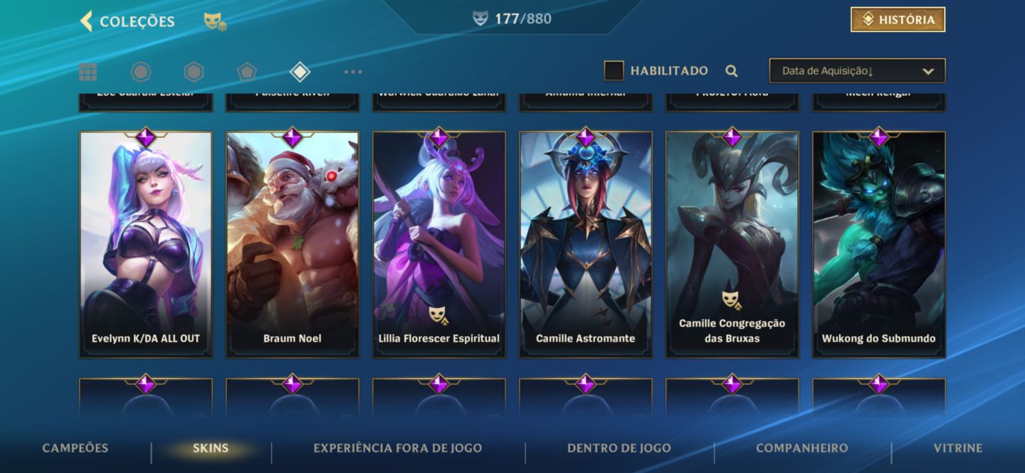 CONTA WILD RIFT, 180 SKINS INCLUINDO LIMITADAS, EX CHALLENGER