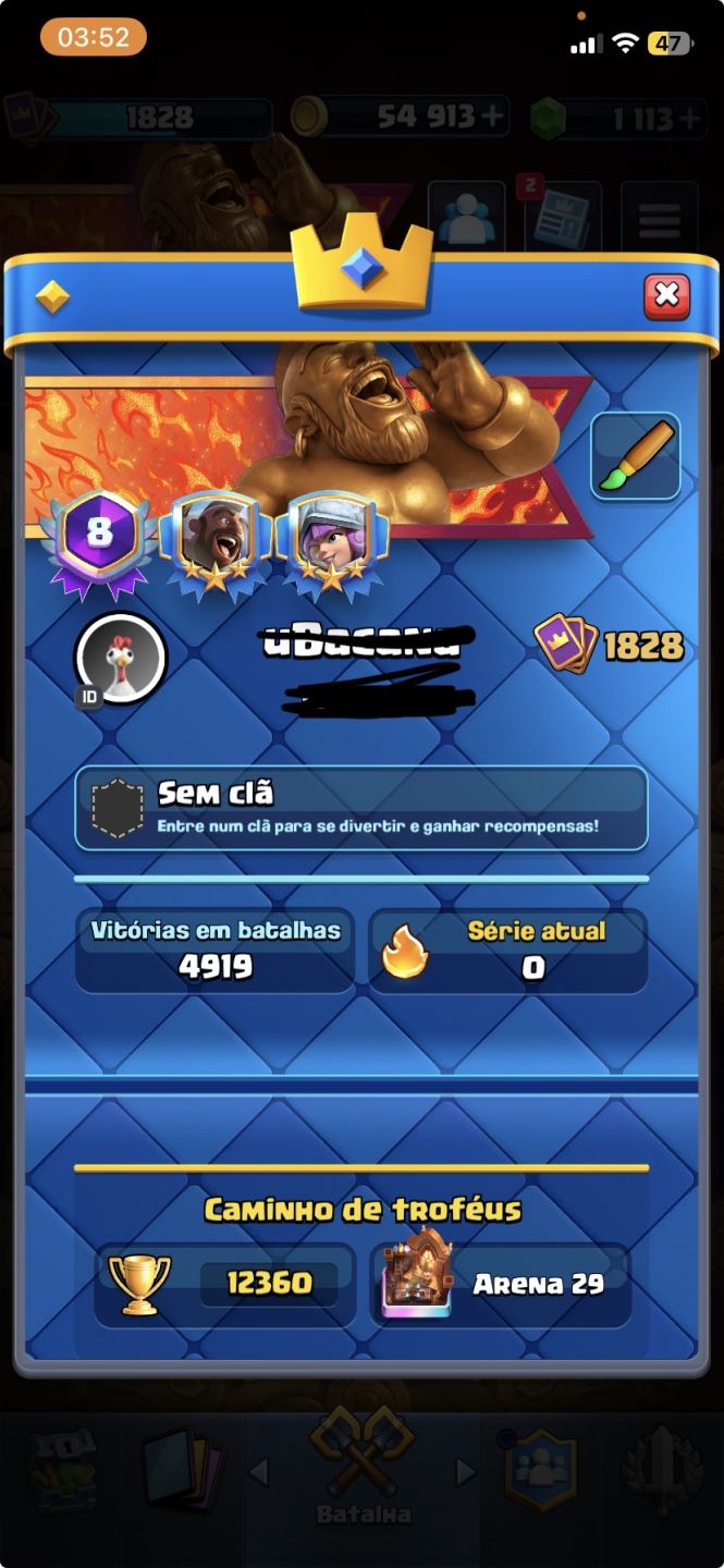 Conta Clash Royale 9 anos