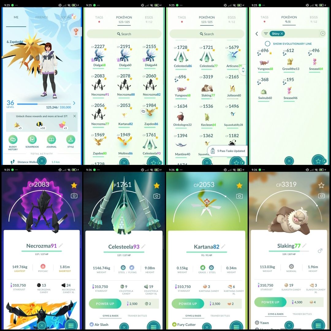 Pokémon GO LVL 36 | 3 Dialga + 4 Necrozma + 3 Celesteela + Kartana | T347