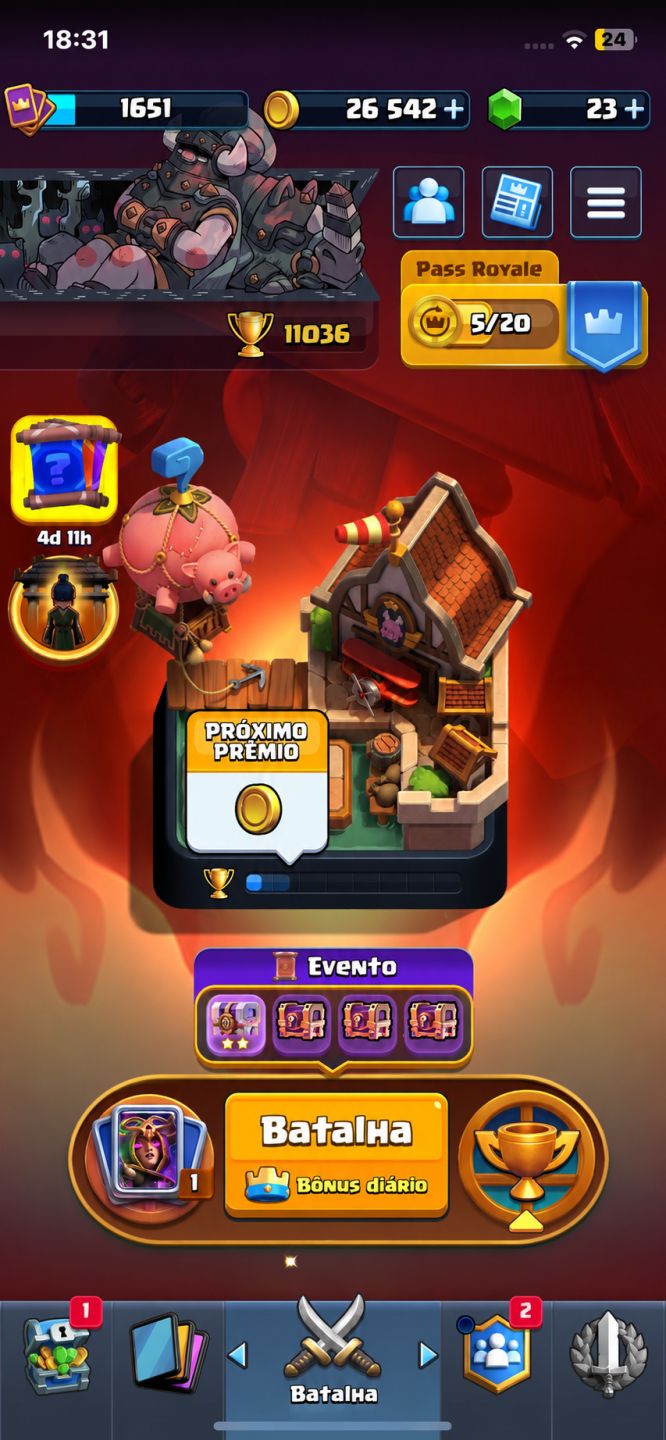 Conta Clash Royale upada, 11k de troféu
