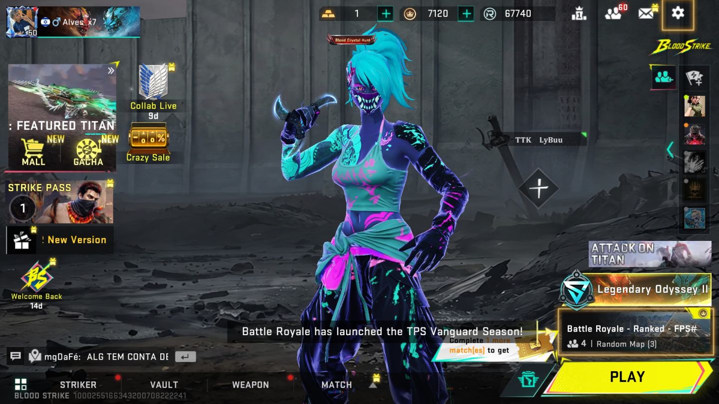 Conta Blood Strike Completa Vários Itens e Skins