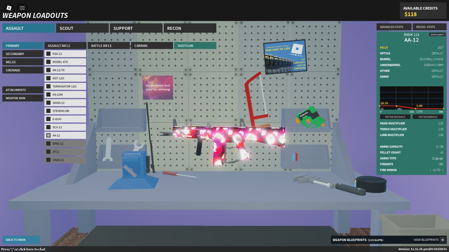 CONTA DE PHANTOM FORCES LVL 116 COM C7A2 E MAIS PREBUYS!