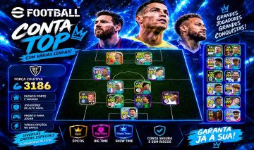 CONTA EFOOTBALL +3180 DE FORÇA / MELHOR CR7 DO JOGO + NEY BLITZ E MUITO MAIS!!